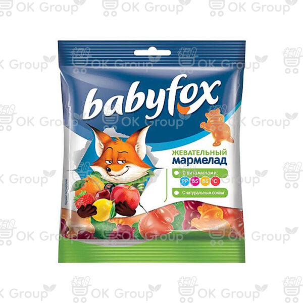 Мармелад BabyFox жевательный с соком ягод и фруктов 70 гр.