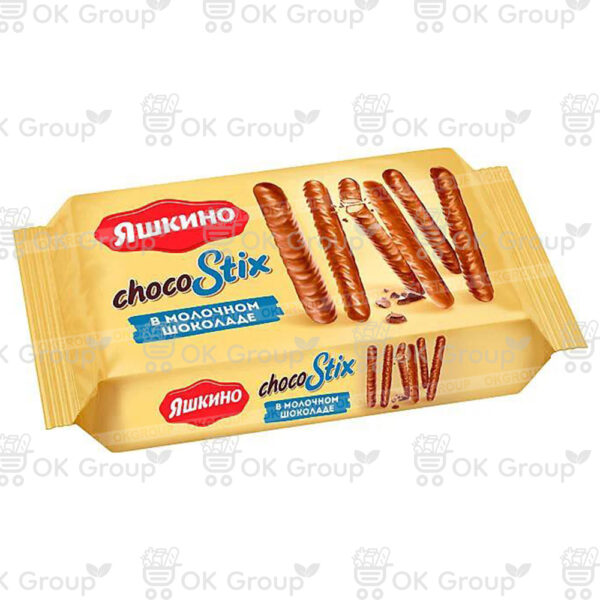 Печенье Яшкино Stix в молочном шоколаде 130 гр.