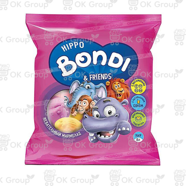 Мармелад HIPPO BONDI & FRIENDS жевательный в форме половинок животных 100 гр.