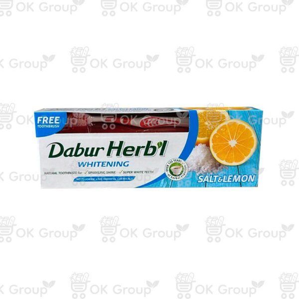 Зубная паста DABUR HERBAL TOOTH PASTE-SALT & LEMON 150 гр.+ зубная щетка