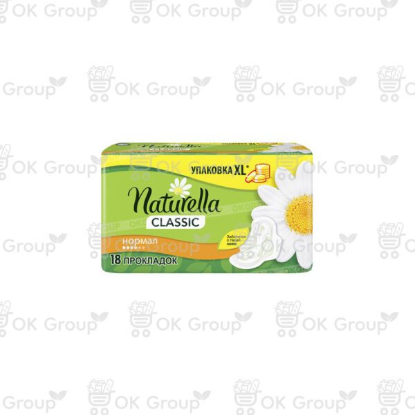 Прокладки NATURELLA Classic гигиенические ароматизированные с крылышками Camomile Normal Duo 18 шт.