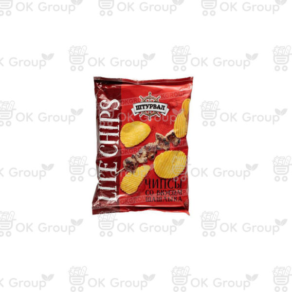 Снеки Штурвал CHIPS Lite "Овал" со вкусом шашлыка 65 гр.
