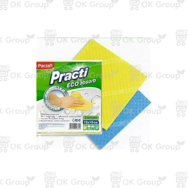 Салфетка Paclan Practi губчатая Eco absorb 18х18 см. 2 шт.
