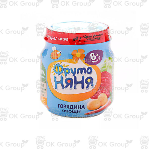 Пюре ФрутоНяня из говядины с овощами 100 гр.