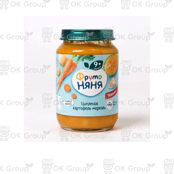 Пюре ФрутоНяня картофель, морковь, цыпленок 190 гр.