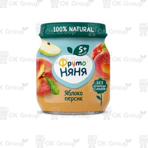 Пюре ФрутоНяня из яблок и персика 100 гр.