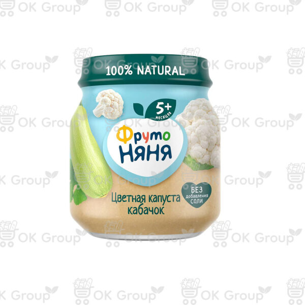 Пюре ФрутоНяня из цветной капусты и кабачков 110 гр.