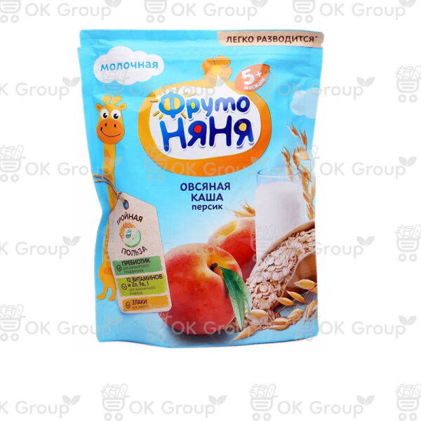 Каша ФрутоНяня овсяная молочная с персиком 200 гр.