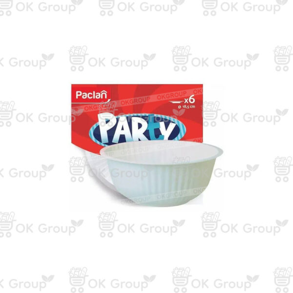 Тарелка Paclan Party пластиковая белая для супа/салата 185 мм, 6 шт.