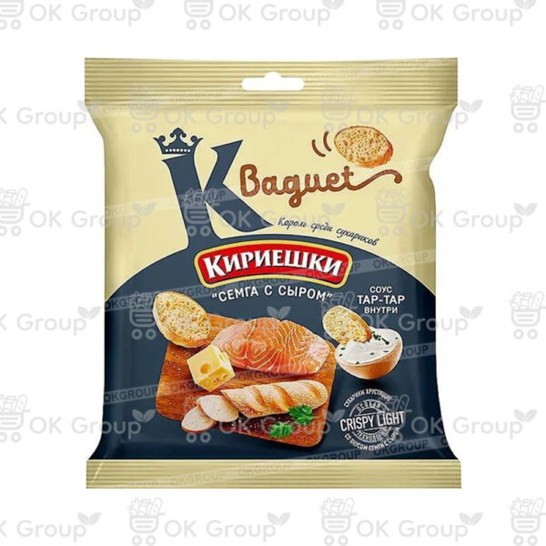 Сухарики Кириешки Baguet 45 гр.+25мл. семга сыр+соус тартар