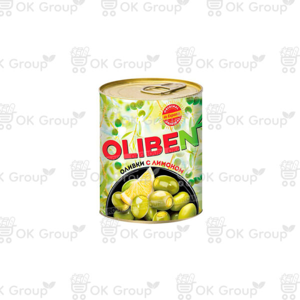 Оливки OLIBEN с лимоном крупные ж/б 290 мл.