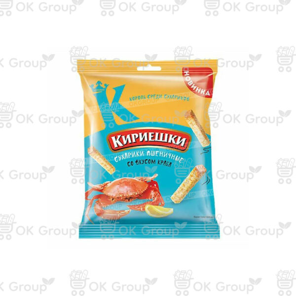 Сухарики Кириешки пшеничные Краб 100 гр.