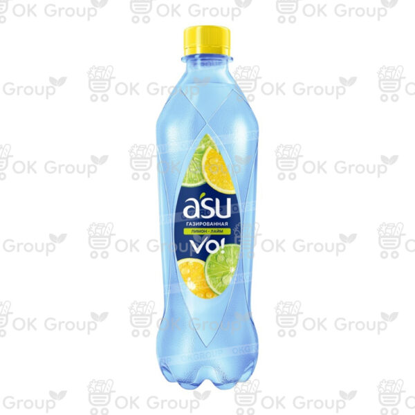 Вода A'SU VO! газированная со вкусом лимон-лайм 0,5л.