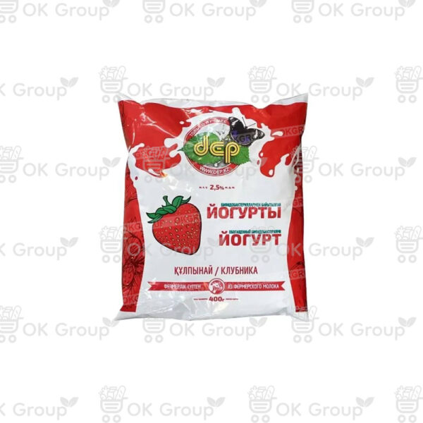 Йогурт ДЕП «Клубника» 2,5% ф/п 400 гр.