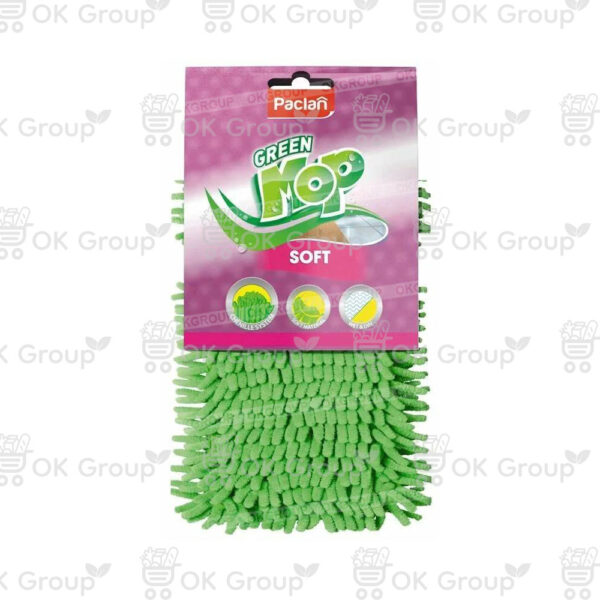 Насадка Paclan GREEN MOP плоская из шенилла для швабры SOFT