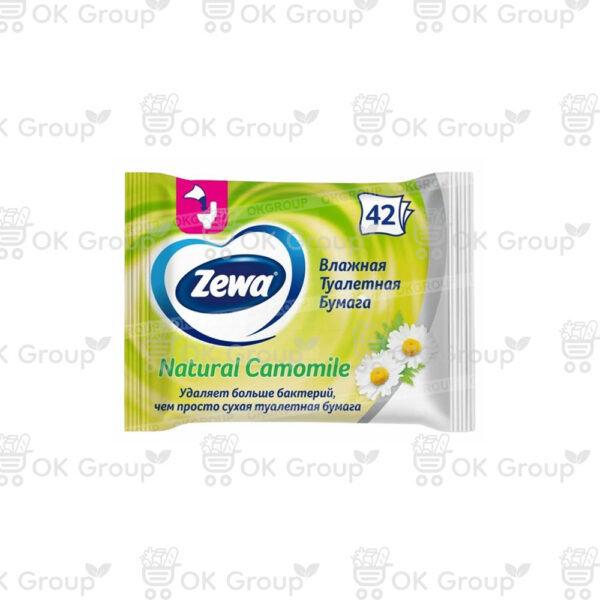 Бумага Zewa туалетная, влажная Camomile 42 шт.