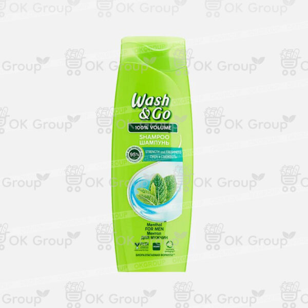 Шампунь Wash&Go с ментолом для мужчин 360 мл.
