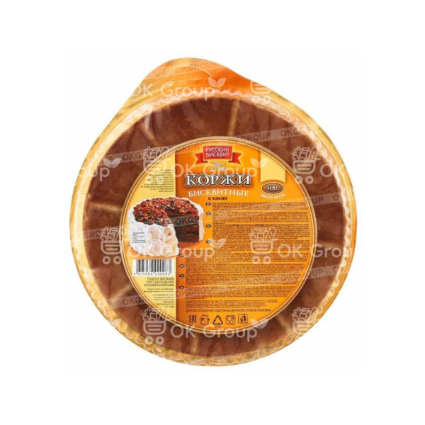 Корж Русский бисквит бисквитный с какао 400 гр.