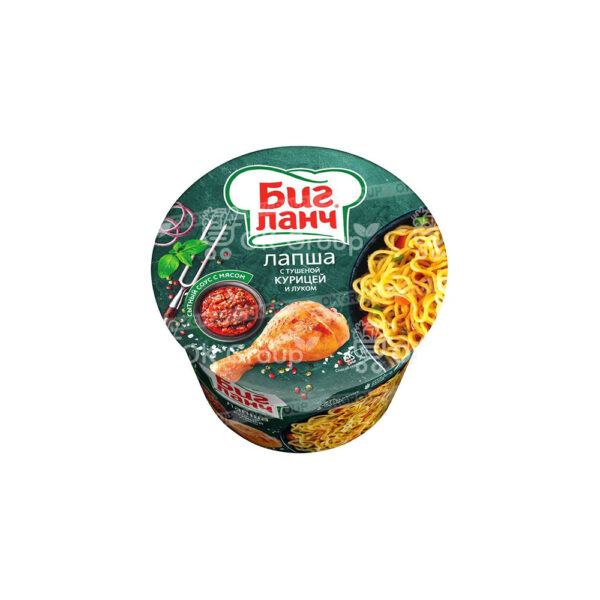Лапша быстрого приготовления БИГ ЛАНЧ с тушеной курицей, стакан термо 90 гр.
