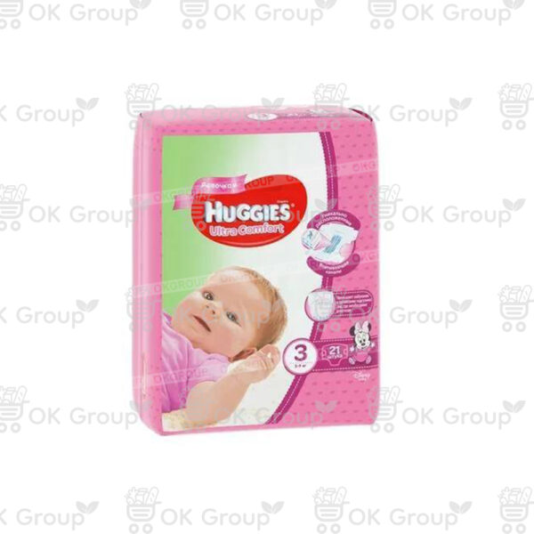Подгузники Huggies Ultra Comfort 3 Girl (5-9 кг.) 21 шт.