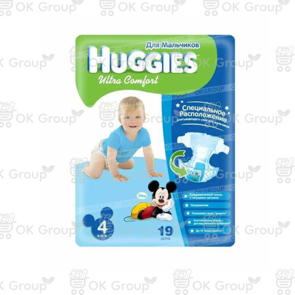 Подгузники Huggies Ultra Comfort 4 Boy (8-14 кг.) 19 шт.