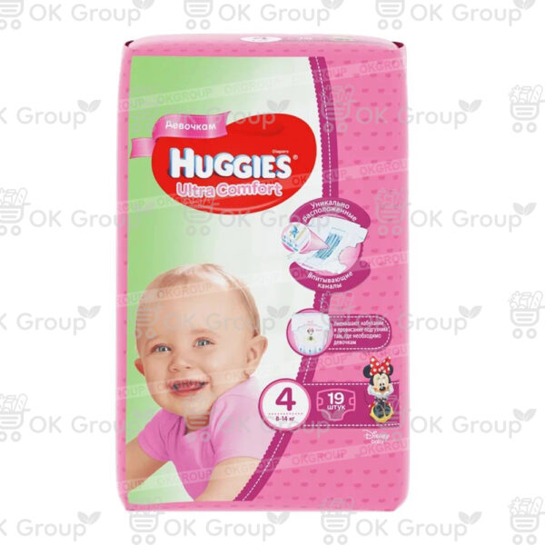 Подгузники Huggies Ultra Comfort 4 Girl (8-14 кг.) 19 шт.