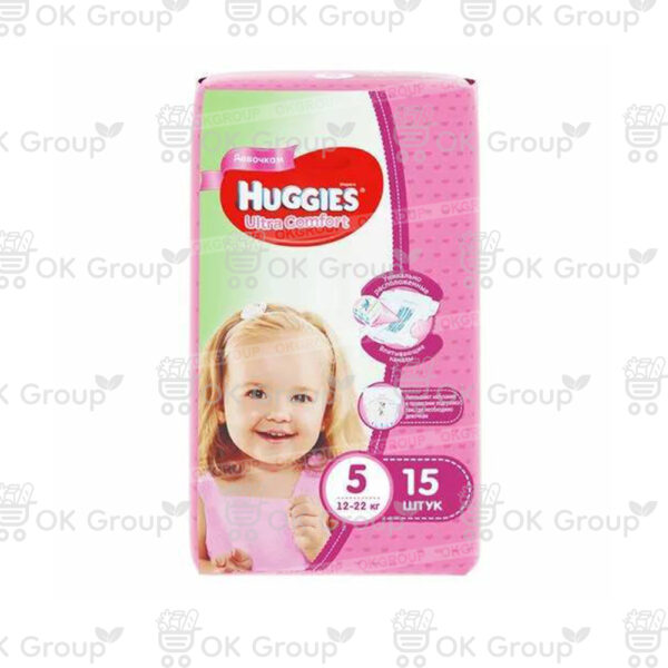 Подгузники Huggies Ultra Comfort 5 Girl (12-22 кг.) 15 шт.